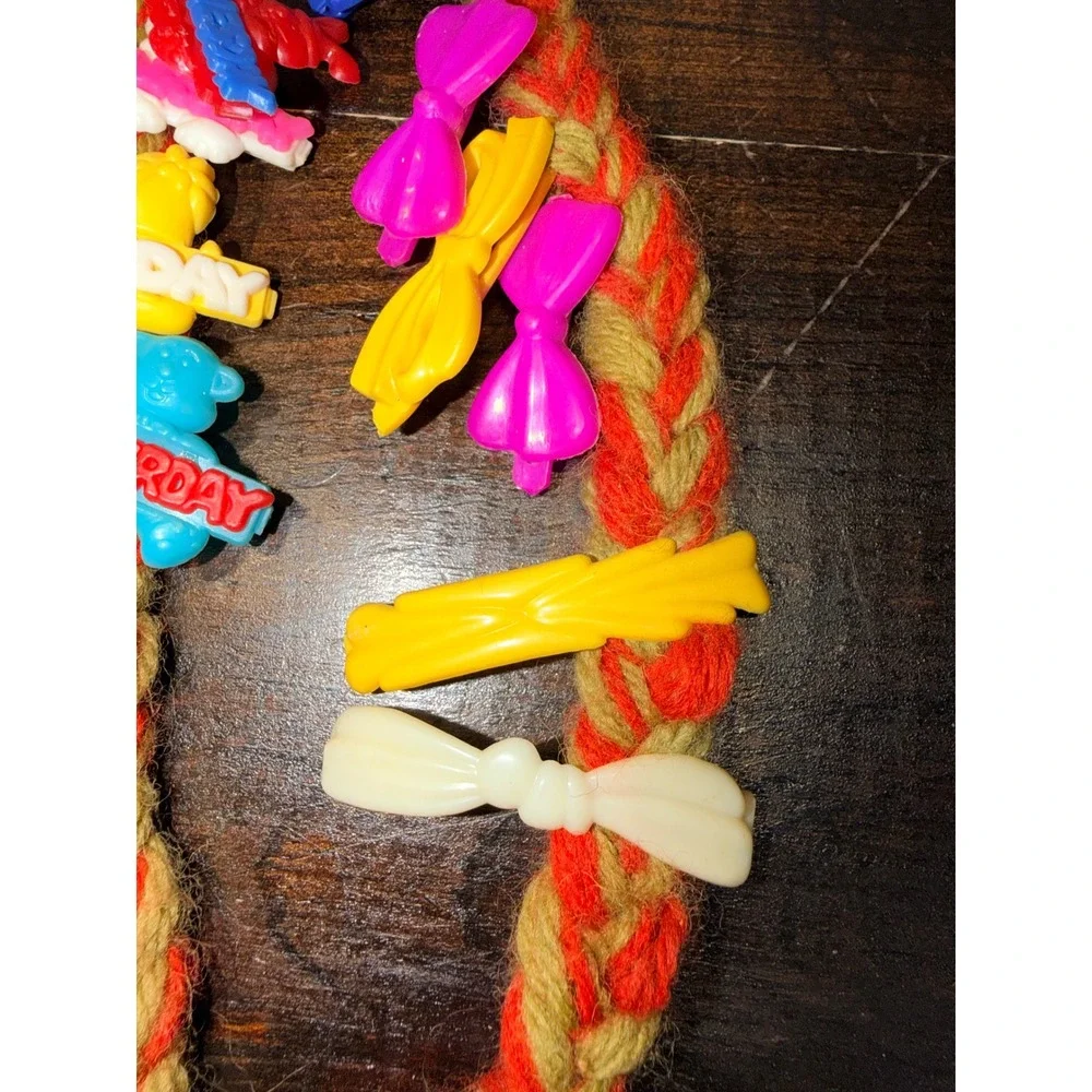 Vintage Yarn Octopus Hair Clip Holder Days of the Week‎ Plastic Barrettes